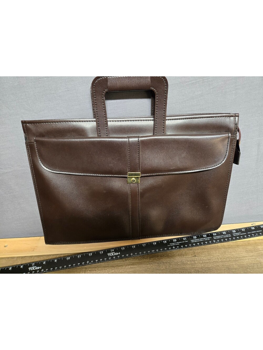 Vintage Brown faux leather briefcase laptop bag
